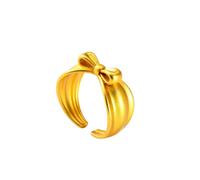 Hebelee Minimalistischer Schleifenring für Damen, goldfarben, niedliche Schleife, erweiterbar, offen, Fingerringe, bequeme Passform, verstellbar, zarter Urlaub, Weihnachten, Halloween-Schmuck