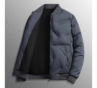 HEBEOT Herren Baseball-Kragenjacke, warmes Polyester, lässig, einfarbig, Parka, Übergröße, Oberbekleidung für Herbst, Winter, Alltag, Schwarz, Khaki, Blau, langärmelig, bequem (XL Blau)