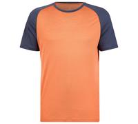 Heber Peak - MerinoCool165 EvergreenHe. T-Shirt - Merinoshirt, Gr. XL, orange (DarkNightBlue/SunsetOrange)