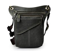 Hebetag Leather Waist Pack Drop Leg Bag for Men Women Motorcycle Bike Outdoor Sports Tactical Cycling Riding Hiking Camping Multi-Purpose Belt Bumbag Sling Shoulder Pack Pouch