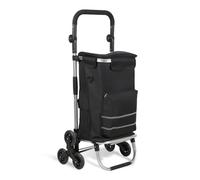 Hebitod Einkaufstrolley Treppensteiger mit Kühlfach klappbar | 50kg Tragkraft & Großes Volumen | 3-Rad-System für Treppen, Stabiler Aluminiumrahmen & Faltbarer Hackenporsche | Schwarz