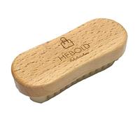 Hebold Schuhmacherei Rauleder Kreppbürste Lamellenbürste mit echtem Naturkrepp für Nubuk und Rauleder Wildlederbürste aus Holz