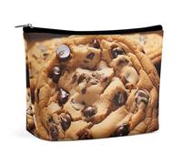 HEBVNJF Reise-Make-up-Tasche, tragbare Kosmetiktasche, Collie, Hund und Pferd zusammen, Make-up-Aufbewahrungstasche für Damen/Mädchen, Schokoladenkekse, Einheitsgröße