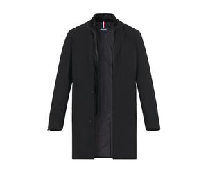 HECHTER PARIS Mantel Herren Reverskragen Wolle schwarz, 54 (XL)