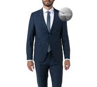 HECHTER PARIS Sakko Herren Slim Fit Reverskragen Schurwoll-Stretch blau, 50