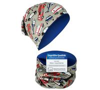 HECKBO Polizei Auto Beanie & Schlauchschal Set - 2-8 Jahre - Jersey innen - Wendbar - Mädchen Jungen - 95% Baumwolle (48-54 cm)