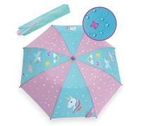 HECKBO Regenschirm Kinder Einhorn Magic für Jungen und Mädchen - Farbwechsel bei Regen - Taschenschirm - passt in jeden Schulranzen - Sturmfest - 360° Reflektoren - Kinder Geschenke
