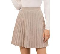 heekpek Rock Damen Minirock A Linie Hohe Taille Strickrock | Mini Rock,Plisseerock Damen, Elastischer Bund, Elegant Damenrock Kurz, Damen Rock Herbst Winter, Freizeitrock