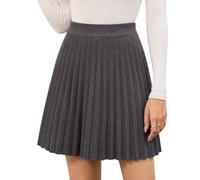 heekpek Rock Damen Minirock A Linie Hohe Taille Strickrock | Mini Rock,Plisseerock Damen, Elastischer Bund, Elegant Damenrock Kurz, Damen Rock Herbst Winter, Freizeitrock