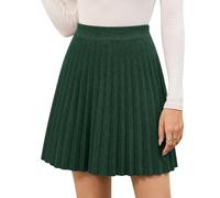 heekpek Rock Damen Minirock A Linie Hohe Taille Strickrock | Mini Rock,Plisseerock Damen, Elastischer Bund, Elegant Damenrock Kurz, Damen Rock Herbst Winter, Freizeitrock
