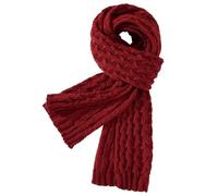 heekpek Schal Damen Winter Lang Strickschal Frauen Pashminas Gestrickter Scarf, Weinrot