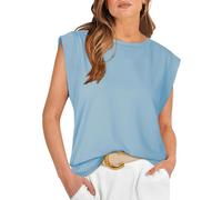 Heersan Tank Top Damen Sommer Ärmellose Oberteile mit Rundhals Leicht Lässiges Blusentop Basic Tops T Shirt