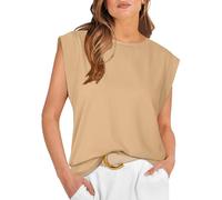 Heersan Tank Top Damen Sommer Ärmellose Oberteile mit Rundhals Leicht Lässiges Blusentop Basic Tops T Shirt