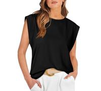 Heersan Tank Top Damen Sommer Ärmellose Oberteile mit Rundhals Leicht Lässiges Blusentop Basic Tops T Shirt