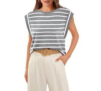 Heersan Tank Top Damen Sommer Ärmellose Oberteile mit Rundhals Leicht Lässiges Blusentop Basic Tops T Shirt