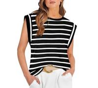 Heersan Tank Top Damen Sommer Ärmellose Oberteile mit Rundhals Leicht Lässiges Blusentop Basic Tops T Shirt