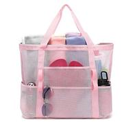 HEFEI XUJIE DIANPU Große Strandtasche Netztasche für Sandspielzeug TragbareMesh Strandspielzeug Tasche Sandspielzeug Netztasche mit Großer Kapazität Geeignet für Pool, Strand, Reisen