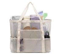 HEFEI XUJIE DIANPU Große Strandtasche Netztasche für Sandspielzeug TragbareMesh Strandspielzeug Tasche Sandspielzeug Netztasche mit Großer Kapazität Geeignet für Pool, Strand, Reisen