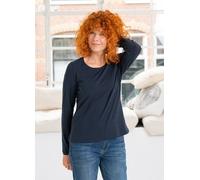 Heidekönigin Langarmshirt Uni Basic GOTS dunkelblau L