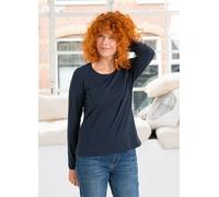 Heidekönigin Langarmshirt Uni Basic GOTS dunkelblau S