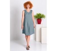 Heidekönigin Leinenkleid o. Ärmel steinblau S