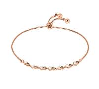 Heideman Armband Alea Damen aus Edelstahl rosegold farbend poliert Armkette für Frauen mit Stein weiss