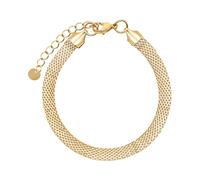 Heideman Armband Aruna Damen aus Edelstahl silber gold farbend poliert Mesh Armkette für Frauen goldfarben