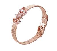 Heideman Armband Damen Mesh roségold Charmband Edelstahl Zirkonia weiß