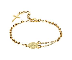 Heideman Armband Damen Rosarium aus Edelstahl gold farbend matt Armkette für Frauen vergoldet