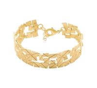 Heideman Armband Partis Damen - Aus hochwertigem Edelstahl gold farbend matt gebürstet besondere Glieder Armkette für Frauen verstellbar Partis Schmuckset