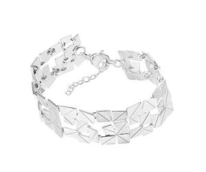 Heideman Armband Partis Damen - Aus hochwertigem Edelstahl silber farbend matt gebürstet besondere Glieder Armkette für Frauen verstellbar Partis Schmuckset