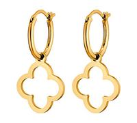 Heideman Ohrringe Jona Damen - aus hochwertigem Edelstahl - silber gold rosegold farbend poliert - Ohrschmuck für Frauen - Creolen mit Anhänger in Kleeblatt Form