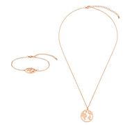 Heideman Geschenkset Armband und Halskette Weltkarte Damen aus Edelstahl rosegold farbend poliert Set Armketten mit Kette zum verschenken für Frauen rose vergoldet