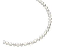 Heideman Halskette Damen Perlenkette aus Edelstahl silber farbend matt Kette für Frauen mit Perle weiss rund Perlenschmuck Brautschmuck