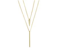 Heideman Halskette Duplo Damen - aus hochwertigem Edelstahl - gold silber rosegold farbend poliert - Layering Kette für Frauen mit Pendel Anhänger - 61cm lang