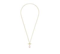 Heideman Halskette Fine Damen aus Edelstahl gold farbend poliert Kette für Frauen mit Perle weiss