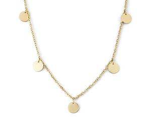 Heideman Halskette Kreise Damen - aus hochwertigem Edelstahl - silber gold rosegold farben poliert - Kette für Frauen mit sieben runden Plättchen Anhänger - 40cm lang mit Verlängerungskettchen