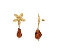 Heideman Ianthe Ohrhänger Damen Kristall Tropfen Edelstahl Goldfarben | Blütenstecker mit Tropfen in Crystal Gold Shadow, 18K vergoldet, wasserfest, ca. 57 mm lang