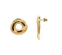 Heideman Isadora Ohrstecker Damen Kreis Organisch Edelstahl Goldfarben | offener Kreis ca. 30 x 32 mm, sanft gewellte Form, hochglanzpoliert, vergoldet, wasserfest & nickelfrei