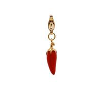 Heideman Isis Charm Anhänger Chili Rot mit Karabiner Edelstahl Gold | rote Chili-Schote mit vergoldetem Stiel und Karabinerverschluss, 29,7 × 4,7 mm, 1,6 g, nickelfrei