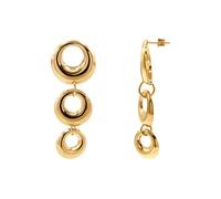 Heideman Lilou Ohrhänger Damen Kreise Geometrisch Edelstahl Goldfarben | drei abgestufte offene Kreise, ca. 53 mm lang, 18K vergoldet, wasserfest & nickelfrei