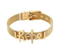 Heideman Armband »Mesh Armband Hope poliert«, Charms sind austauschbar, goldfarben