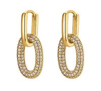 Heideman Ohrringe Ada Damen - aus hochwertigem Edelstahl - silber gold rosegold farbend poliert - Ohrstecker hängend für Frauen mit Stein Zirkonia weiss - Creolen mit Anhänger