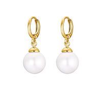 Heideman Ohrringe Damen Alenia goldfarbend aus Edelstahl gold farbend matt Ohrschmuck für Frauen mit Perle weiss