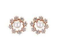 Heideman Ohrringe Damen Ann rosegoldfarbend aus Edelstahl rosegold farbend Ohrschmuck für Frauen mit Perle weiss