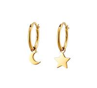 Heideman Ohrringe Damen aus Edelstahl gold farbend Ohrstecker hängend für Frauen mit Mond und Sterne