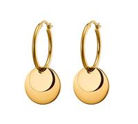 Heideman Ohrringe Gold Damen - aus hochwertigem Edelstahl - Ohrstecker hängend für Frauen mit Anhänger Kreis - Zwei Tragevarianten - Two-in-One