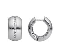 Heideman Ohrringe Damen Lines aus Edelstahl silber farbend poliert Ohrstecker für Frauen mit Stein Zirkonia weiss rund 1,5mm