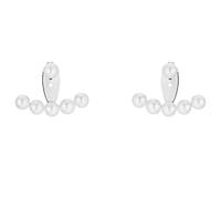 Heideman Ohrringe Frida Damen aus Edelstahl silber farbend poliert Ohrstecker für Frauen mit Perle weiss