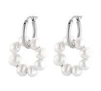 Heideman Ohrringe Lara Damen - aus hochwertigem Edelstahl - silber gold rosegold farbend - Creole mit abnehmbaren Perlen für Frauen - Zwei Tragemöglichkeiten